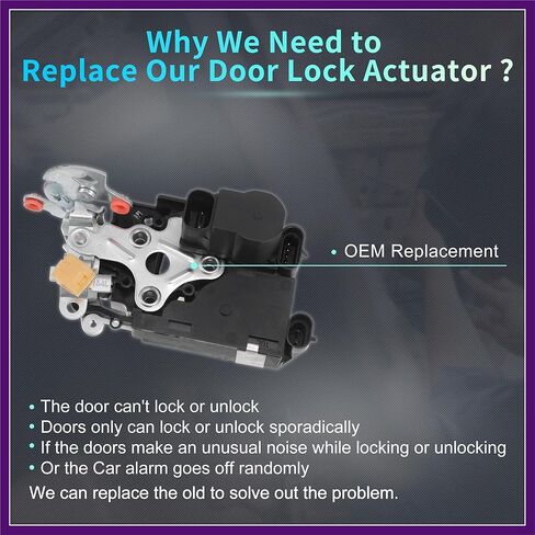 Replacement Front Left Driver Side Power Door Lock Actuator Motor for GMC Envoy for Chevrolet Trailblazer Door Latch Actuator Assembly No.15110507 Black Premium Fit Design in Saudi Arabia