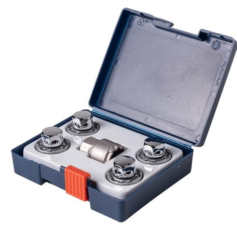 Farad GalaxyLock AG6AF/M Chromed Lug nut Wheel-Locks Kit Suitable for Toyota Grand Highlander 2024, 2025, 2026 (M14 X 1.5 Thread Size) - Set of 4 Lug Nuts + 1 Key in Kuwait