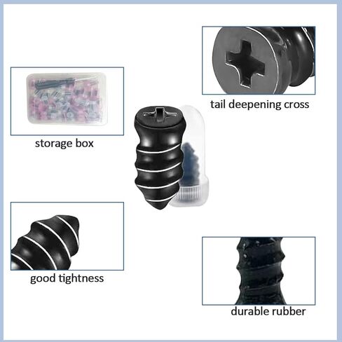 100 PCS Tire Repair Rubber Nails Kit,2 Sizes Tire Repair Screws Fast Self-Service Tire Repair Tools, with Box and Screwdriver, for Car Motorcycle Jeep Tire Puncture Repair in Kuwait