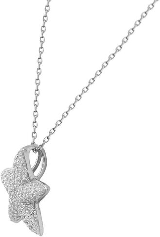 My Daily Styles 925 Sterling Silver White CZ Womens Starfish Pendant Necklace in Kuwait