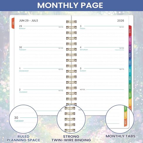 2026-2027 Pocket Calendar/Planner - Weekly & Monthly Pocket Planner for Purse, JUL. 2026 - JUN. 2027, 6.8" x 4.1", Pocket Planner 2026-2027, Strong Twin - Wire Binding in Kuwait