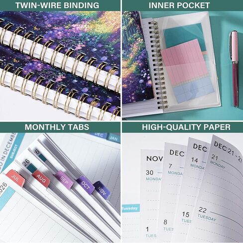 2026-2027 Pocket Calendar/Planner - Weekly & Monthly Pocket Planner for Purse, JUL. 2026 - JUN. 2027, 6.8" x 4.1", Pocket Planner 2026-2027, Strong Twin - Wire Binding in Kuwait