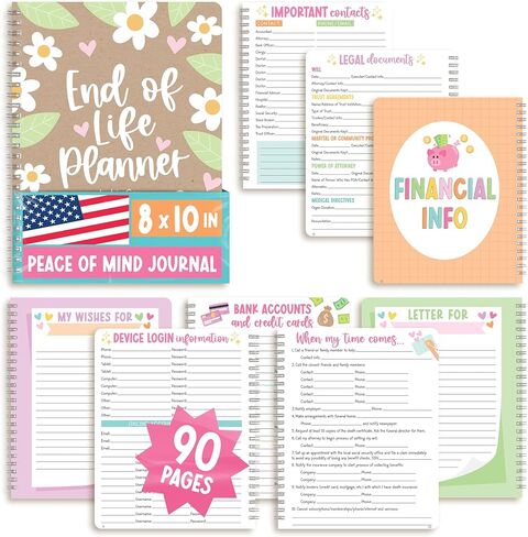 End of Life Planner Organizer Binder - When I Die Book Planners, Death Book Planner Organizer, Death Planning Organizers, Emergency File Notebook, Funeral Planning Books, Designed in USA in Saudi Arabia