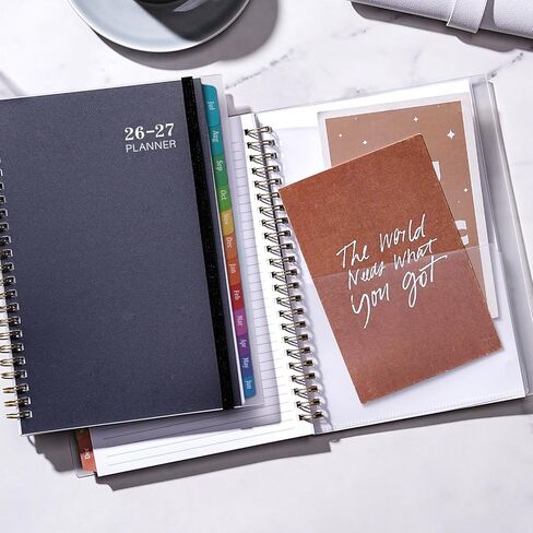 Planner 2026-2027 - Academic Planner 2026-2027, Jul. 2026 - Jun. 2027, 6.3'' x 8.4'', Weekly and Monthly Planner 26-27 with Back Pocket, Transparent PP Cover, Colorful Monthly Tabs in Kuwait