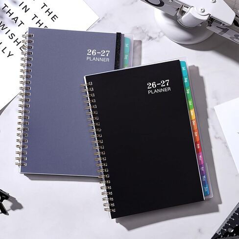 Planner 2026-2027 - Academic Planner 2026-2027, Jul. 2026 - Jun. 2027, 6.3'' x 8.4'', Weekly and Monthly Planner 26-27 with Back Pocket, Transparent PP Cover, Colorful Monthly Tabs in Kuwait