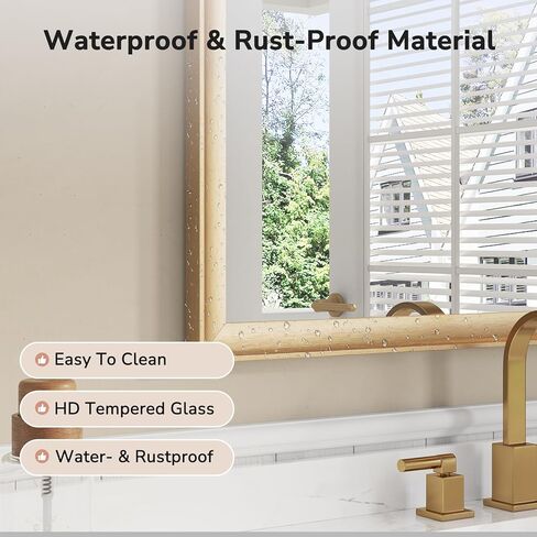 ushower 2 حزمة مرايا الحمام السوداء لأكثر من بالوعة 24x36 بوصة، الألومنيوم مؤطرة مرآة الغرور مستطيلة للجدار، غرفة نوم، غرفة المعيشة، مدخل، مكافحة الصدأ، الزجاج المقسى HD، أفقي / عمودي in Kuwait