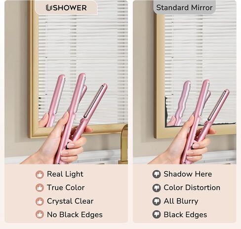 ushower 2 حزمة مرايا الحمام السوداء لأكثر من بالوعة 24x36 بوصة، الألومنيوم مؤطرة مرآة الغرور مستطيلة للجدار، غرفة نوم، غرفة المعيشة، مدخل، مكافحة الصدأ، الزجاج المقسى HD، أفقي / عمودي in Kuwait