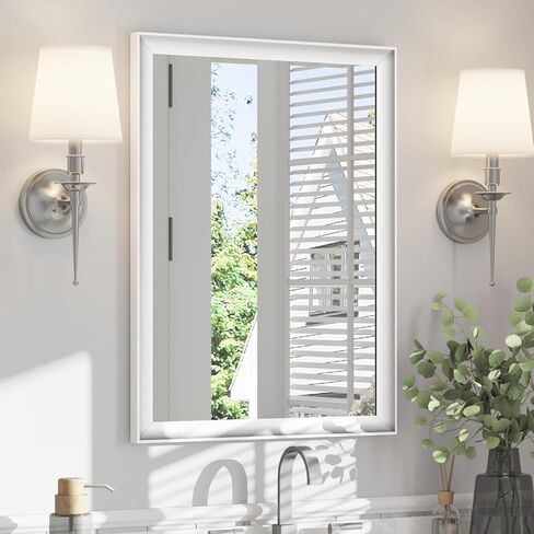 ushower 2 حزمة مرايا الحمام السوداء لأكثر من بالوعة 24x36 بوصة، الألومنيوم مؤطرة مرآة الغرور مستطيلة للجدار، غرفة نوم، غرفة المعيشة، مدخل، مكافحة الصدأ، الزجاج المقسى HD، أفقي / عمودي in Kuwait