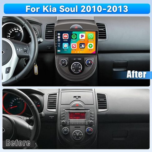 Roinvou [2G+64G] Android 13 Car Stereo for Kia Soul 2010-2013 (LHD) with Wireless Carplay Android Auto, 9" Touch Screen Car Radio Support GPS/WiFi/Bluetooth/26UI/Voice Control/SWC/Backup Camera in Kuwait