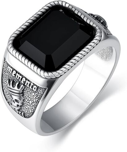 Memento Mori Ring for Men Women 925 Sterling Silver Skull Ring Memento Mori Jewelry Gift for Birthday Christmas Size 8-9 in Saudi Arabia