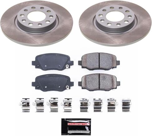 PowerStop Rear Brake Kit For Chrysler 200 2015-17 | Jeep Cherokee 2014-22 - Ceramic Brake Pads + Semi Coated Rotors Replacement, SC6543 in Saudi Arabia