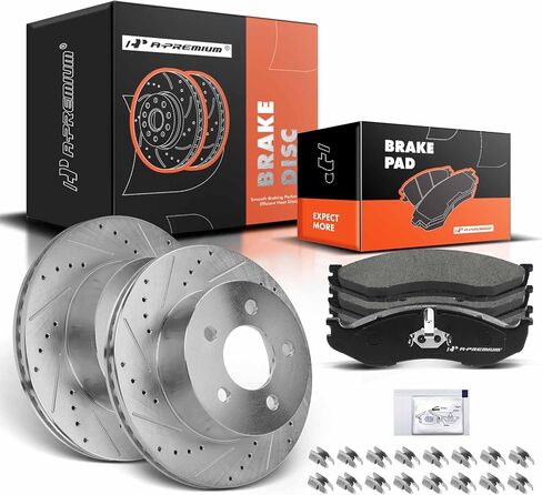 A-Premium 11.02 inch (280mm) Front Vented Disc Brake Rotors + Ceramic Pads Kit Compatible with Select Jeep Models - TJ/Wrangler 1999 2000 2001 2002 2003 2004 2005 2006, 6-PC Set in Saudi Arabia