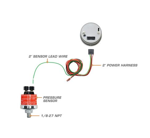 GlowShift Tinted Series 30 PSI Fuel Pressure Gauge Kit - Includes Sensor - White LED Backlit - Smoked Lens - for Diesel Truck - 2-1/16" 52mm in Saudi Arabia
