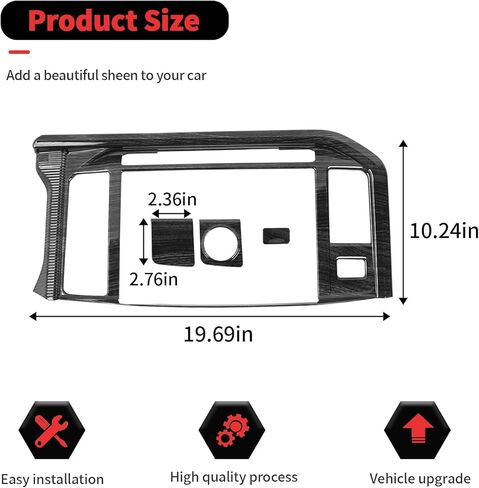 RT-TCZ Center Console Navigation GPS Panel Cover Trim Decoration Interior Accessories for Ford F150 Raptor 2024 2025 (Black Wood Grain) in Saudi Arabia