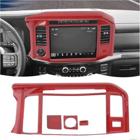 RT-TCZ Center Console Navigation GPS Panel Cover Trim Decoration Interior Accessories for Ford F150 Raptor 2024 2025 (Black Wood Grain) in Saudi Arabia