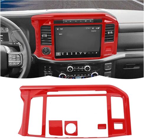 RT-TCZ Center Console Navigation GPS Panel Cover Trim Decoration Interior Accessories for Ford F150 Raptor 2024 2025 (Black Wood Grain) in Saudi Arabia