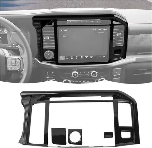 RT-TCZ Center Console Navigation GPS Panel Cover Trim Decoration Interior Accessories for Ford F150 Raptor 2024 2025 (Black Wood Grain) in Saudi Arabia