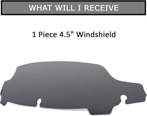 4.5" Wave Windshield Windscreen Wind Splitter for Touring Street Glide Electra Glide Tri Glide FLHT FLHX FLHTCU FLHTC FLHTK Tri-Wheel Glide 2014-2022 Gray in Saudi Arabia