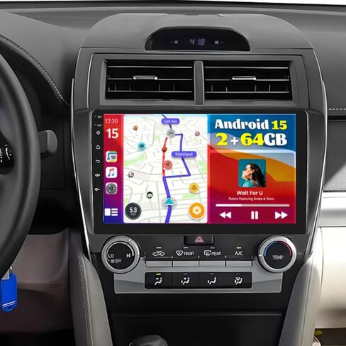 for Toyota Camry 2012-2014 Fuluku Android Car Stereo with Wireless Carplay Android Auto, 10" Touch Screen Radio Dash Kit GPS Navigation WiFi Bluetooth SWC Mirror Link, Mic Backup Camera in Kuwait