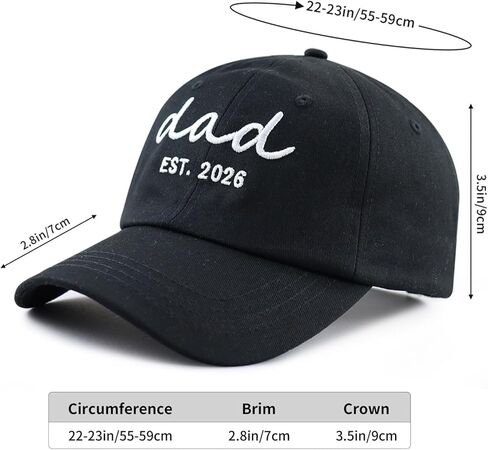 XacaYuerp 2PCS Dad and Mom EST 2026 Hats for Men Women, Funny Adjustable Cotton Embroidered New Parents Baseball Cap in Kuwait