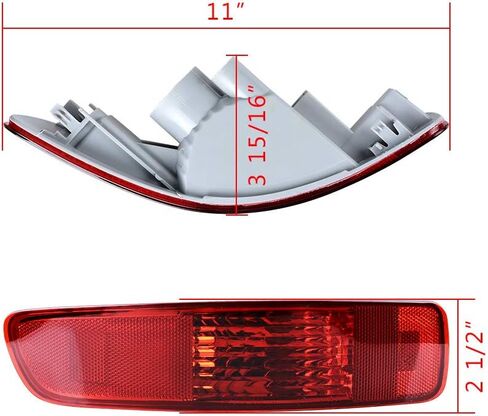 Astra Depot 1PC Left Rear RED Tail Light Bumper Side Marker Reflector Housing Compatible with 2007-2012 Mitsubishi Outlander Peugeot 4007 Citroën C-Crosser in Saudi Arabia