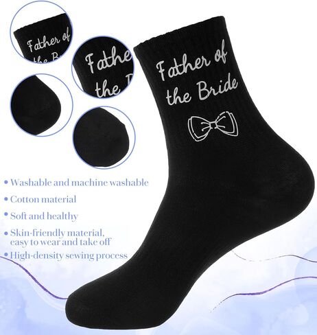 هدايا والد العروس، زوج واحد من الجوارب السوداء هدايا للأب، هدية زفاف خاصة لأب العريس للأب من العروس، أسود in Kuwait
