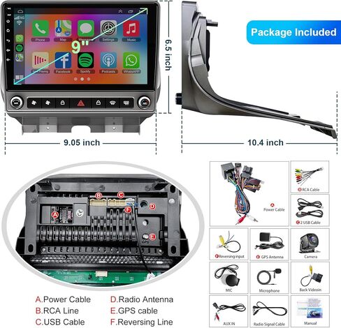 Car Radio for Chevrolet Colorado & GMC Canyon 2015-2019 Head Unit, 9" Car Radio 4+64GB Wireless Carplay&Android Auto with Android 13 with Bluetooth/Voice Control/GPS/WiFi/Back-up Camera/SWC/FM in Kuwait