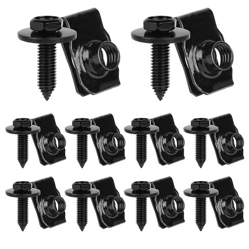 10Pcs M8-1.25 Extruded U Nuts Body Bolts Screw Kit Compatible for Buick Chrysler Cadillac GM Ford Chevy - Fender Bumper Radiator Hood Shield Panel 11500661 11503317 N623343-S2 11516150 in Saudi Arabia