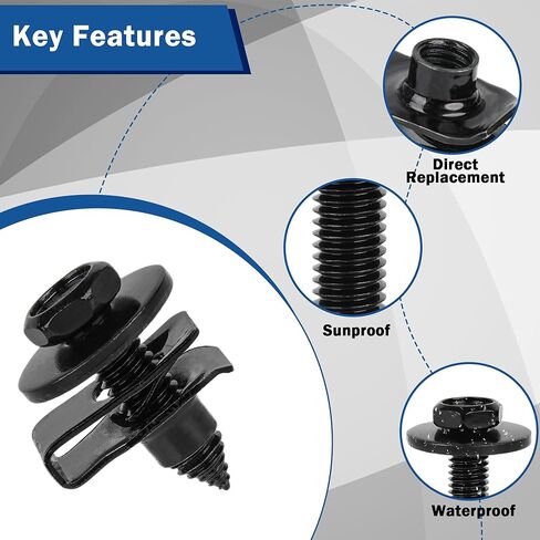 10Pcs M8-1.25 Extruded U Nuts Body Bolts Screw Kit Compatible for Buick Chrysler Cadillac GM Ford Chevy - Fender Bumper Radiator Hood Shield Panel 11500661 11503317 N623343-S2 11516150 in Saudi Arabia