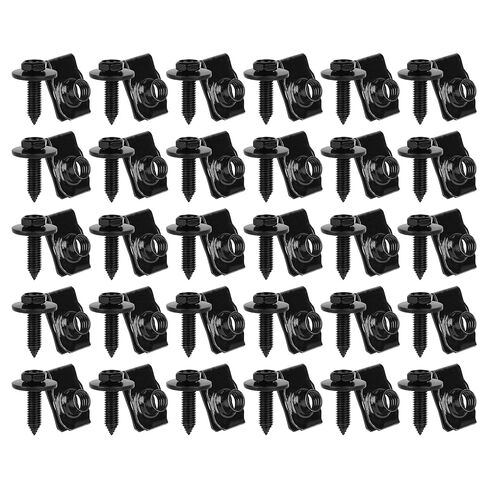 10Pcs M8-1.25 Extruded U Nuts Body Bolts Screw Kit Compatible for Buick Chrysler Cadillac GM Ford Chevy - Fender Bumper Radiator Hood Shield Panel 11500661 11503317 N623343-S2 11516150 in Saudi Arabia