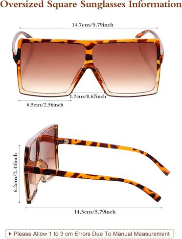 Frienda 6 Pieces Oversized Shades Square Top Sunglasses Square Oversized Sunglasses Fashion Shades for Women in Saudi Arabia