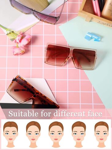 Frienda 6 Pieces Oversized Shades Square Top Sunglasses Square Oversized Sunglasses Fashion Shades for Women in Saudi Arabia
