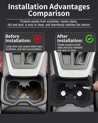 Silicone Cup Holder Insert for 2019-2021 Toyota RAV4 Accessories/Also Fits for Certain 2022-2025 RAV4, Seamless Fit, Odorless, Anti-Slip, Scratch/Stain Resistant, Noise Reduction in Kuwait
