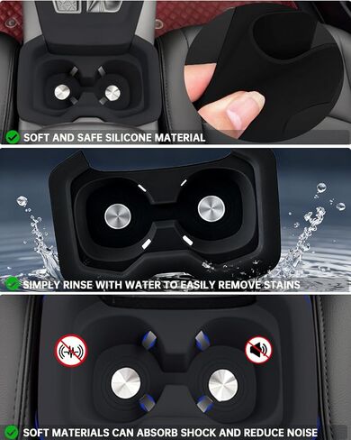 Silicone Cup Holder Insert for 2019-2021 Toyota RAV4 Accessories/Also Fits for Certain 2022-2025 RAV4, Seamless Fit, Odorless, Anti-Slip, Scratch/Stain Resistant, Noise Reduction in Kuwait