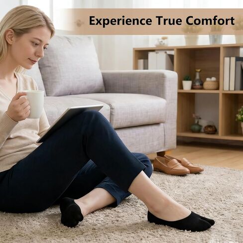 8 Pairs Tabi Socks Women, No Show Japanese Non Slip Low Cut Split Toe Tabby Socks in Kuwait