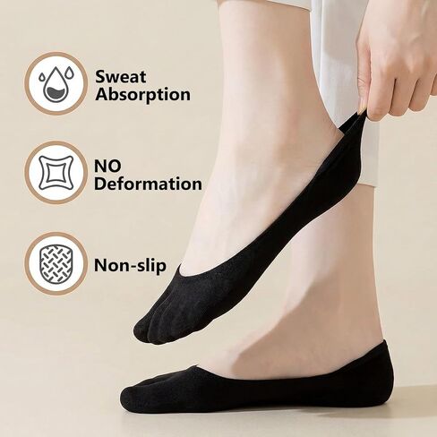 8 Pairs Tabi Socks Women, No Show Japanese Non Slip Low Cut Split Toe Tabby Socks in Kuwait