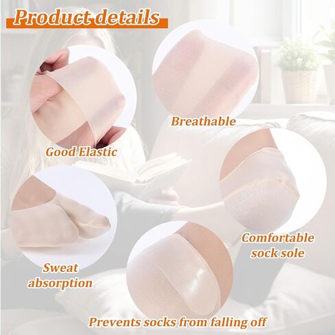 Tabi Socks for Women, 4 Pairs Ice Silk No Show Flip Flop Socks, 2 Black+2 Flesh Color Japan Split Toe Non Slip Low Cut Sock With Anti-Slip Rubber Strips for Loafers Sandals Sneaker in Kuwait