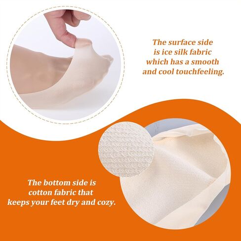 Tabi Socks for Women, 4 Pairs Ice Silk No Show Flip Flop Socks, 2 Black+2 Flesh Color Japan Split Toe Non Slip Low Cut Sock With Anti-Slip Rubber Strips for Loafers Sandals Sneaker in Kuwait