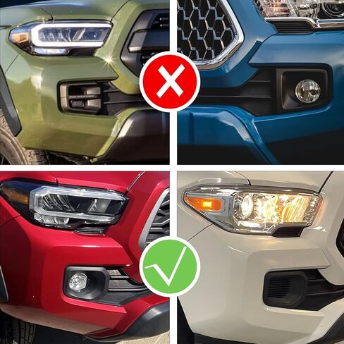 One Pair LED Front Bumper For Lights for 2016-2023 Toyota Tacoma SR/Limited/Trail Edition,LED Fog Lamp Bezel with White Daytime Running Light DRL, Amber Turn Siganl Light in Kuwait