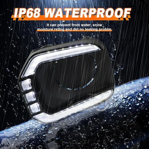 One Pair LED Front Bumper For Lights for 2016-2023 Toyota Tacoma SR/Limited/Trail Edition,LED Fog Lamp Bezel with White Daytime Running Light DRL, Amber Turn Siganl Light in Kuwait