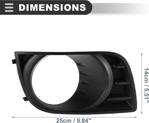 Motoforti Fog Light Grille Cover, Fog Light Bezel Cover Trim, for Toyota Sequoia 2008-2016, Plastic, 81481-0C021, Front Right Passenger Side, Black in Saudi Arabia