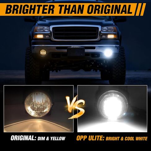 مصابيح الضباب LED OPP ULITE لسيارة GMC Sierra 1500 2500 3500 2003-2006، قابس ممتص الصدمات عالي التحمل N Play استبدال ضوء الضباب للقيادة، عبوة من قطعتين، أسود in Kuwait