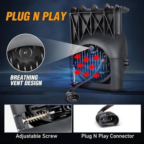 مصابيح الضباب LED OPP ULITE لسيارة GMC Sierra 1500 2500 3500 2003-2006، قابس ممتص الصدمات عالي التحمل N Play استبدال ضوء الضباب للقيادة، عبوة من قطعتين، أسود in Kuwait