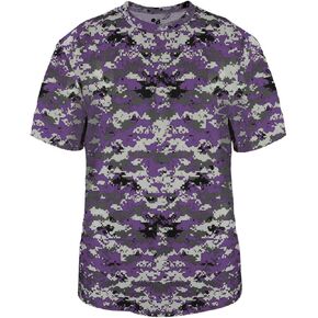 قميص جيرسي موحد للرطوبة من Badger Sport للبالغين مقاس 3XL باللون الأرجواني Digi-Camo in Kuwait