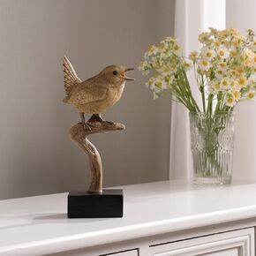 Hi-Line Gift Ltd. Sing Bird On Branch Lifelike Resin Bird Home Tabletop Decor in Saudi Arabia