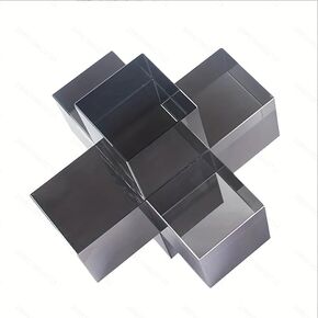 تماثيل هندسية من الزجاج الكريستالي البسيط الحديث - ديكور داخلي متعدد الاستخدامات، مثالي للهدايا، ديكورات المنزل (أسود شفاف) in Kuwait