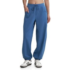MOOSLOVER Women Baggy Casual Pants Cotton Lightweight Sweatpants Drawstring Mid Waist Athletic Lounge Joggers(XL,Navy Blue) in Kuwait