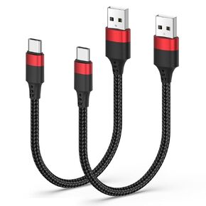 كابل USB C قصير 6 بوصة، 0.5 قدم 3 حزم USB A إلى USB C كابل نايلون مضفر قصير من النوع C سلك شاحن شحن سريع لهاتف iPhone 16 15 Samsung Galaxy S24 S23 S22 Note 20 10 A50 A20 Moto G LG in Kuwait