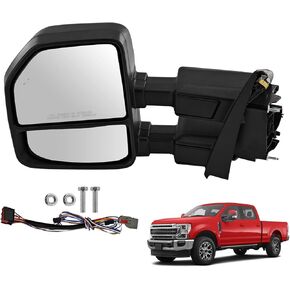 Left Driver Side Tow Mirror Compatible with Ford F250 F350 F450 2017-2022 W/Blind Spot Detection Support Power Glass Power Heated with Turn Signal Light & Puddle Light Manual Folding in Kuwait