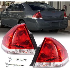 Rear Bumper Taillights Suitable Fit for 2006-2013 Chevy Impala LH+RH Replacement OE Model Red Brake Lamp with Bulb and Wiring Harness Kit in Kuwait